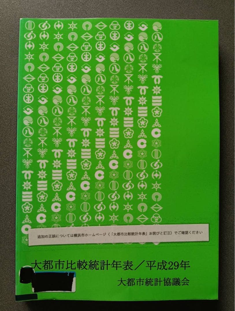 大都市比較統計年表 平成29年