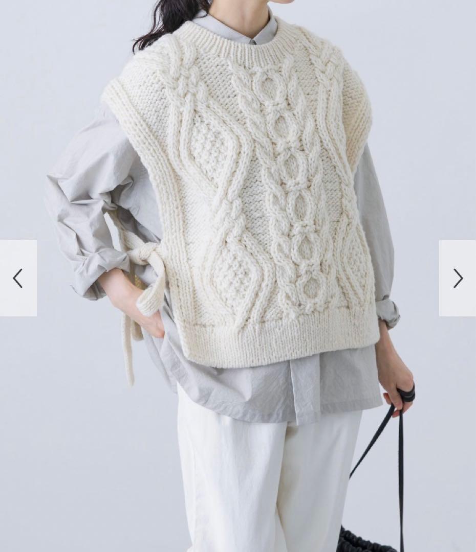 新品タグ付◉ アイボリー 　かぐれ ペルーアランニットベスト　DOORS