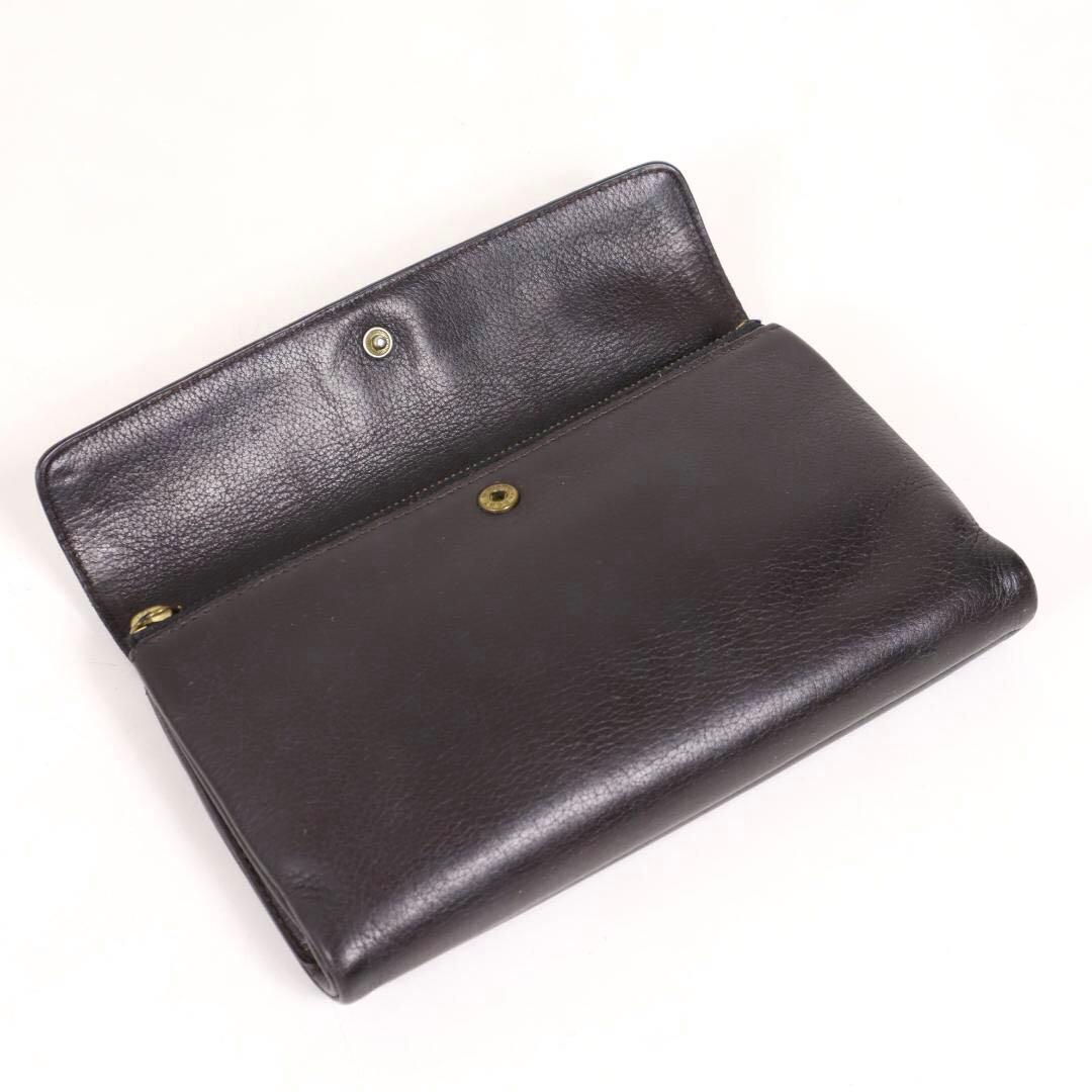 DELVAUX デルヴォー メタルロゴ付 三つ折りレザー長財布 フランス製