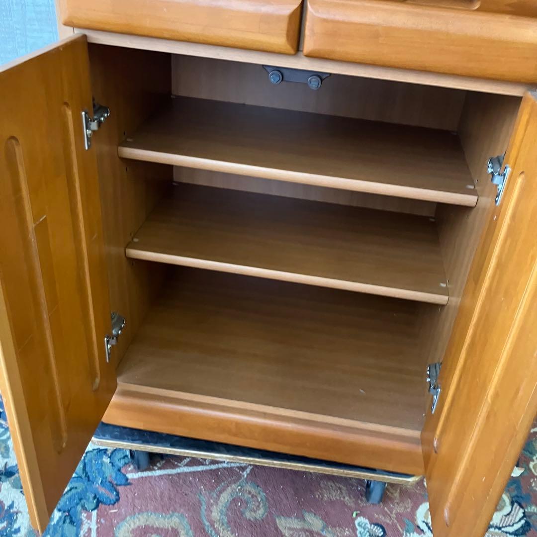 昭和レトロ 古家具 ガラス戸 木製 食器棚 カップボード キャビネット 飾り棚