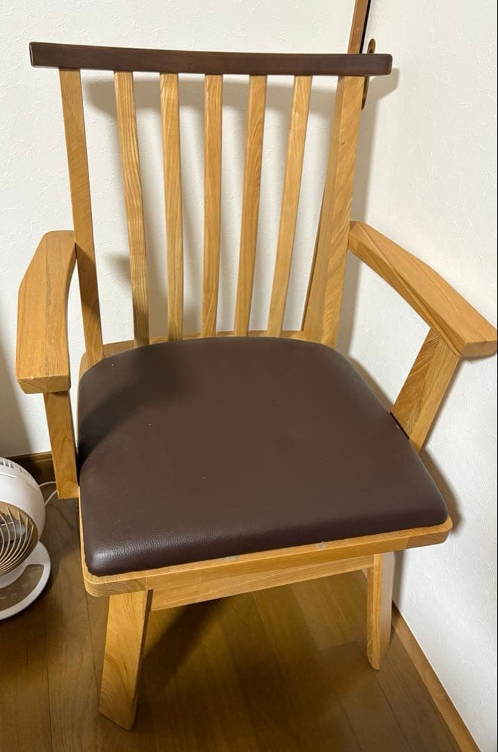 ブラウン 木製 ダイニングチェア　4脚セット
