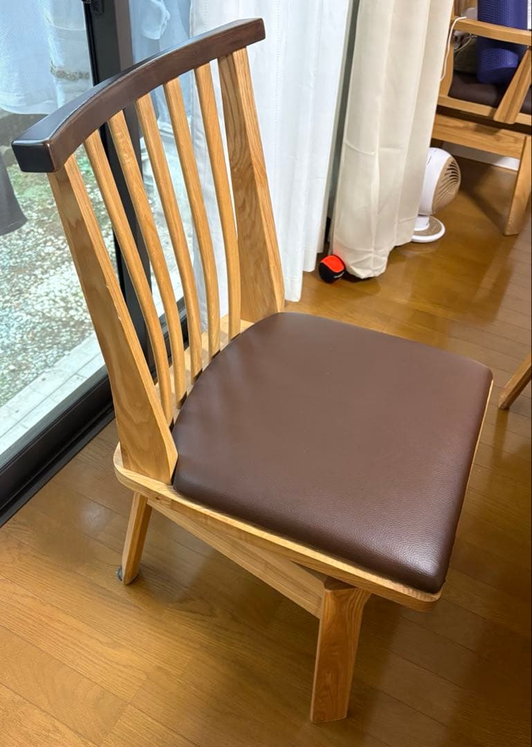 ブラウン 木製 ダイニングチェア　4脚セット