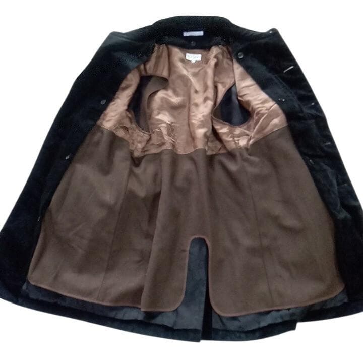 良品 Paul Smith ポールスミス ベロア トレンチコート M 黒 別珍