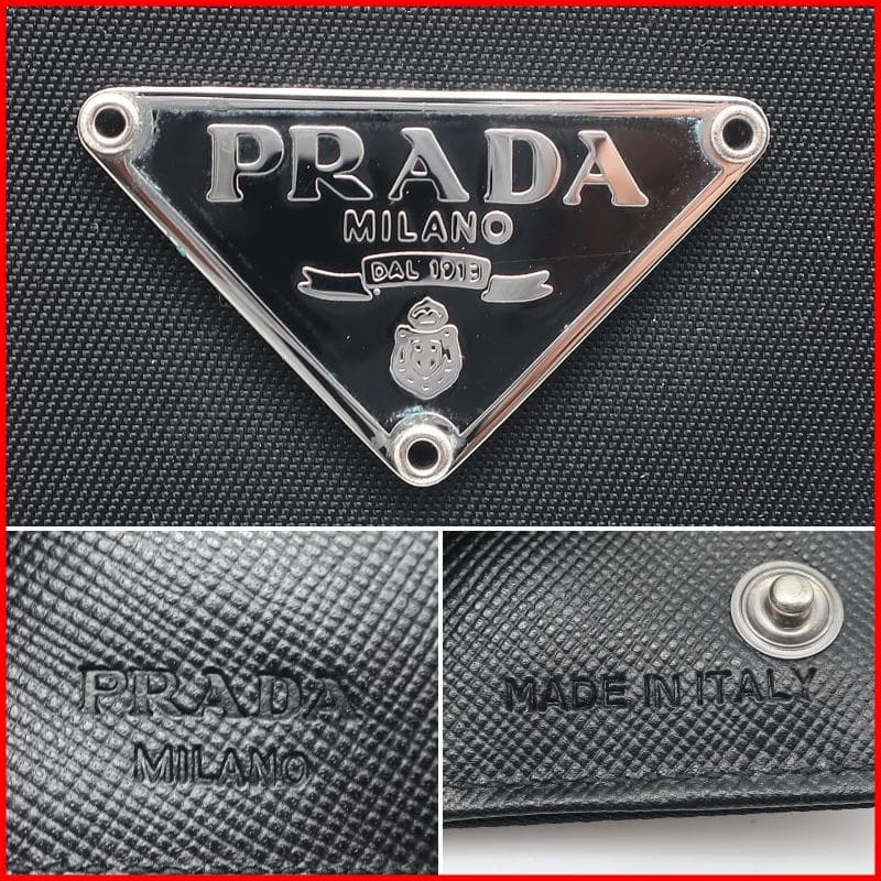 正規品 プラダ PRADA ６連キーケース 三角ロゴプレート ナイロン レザー