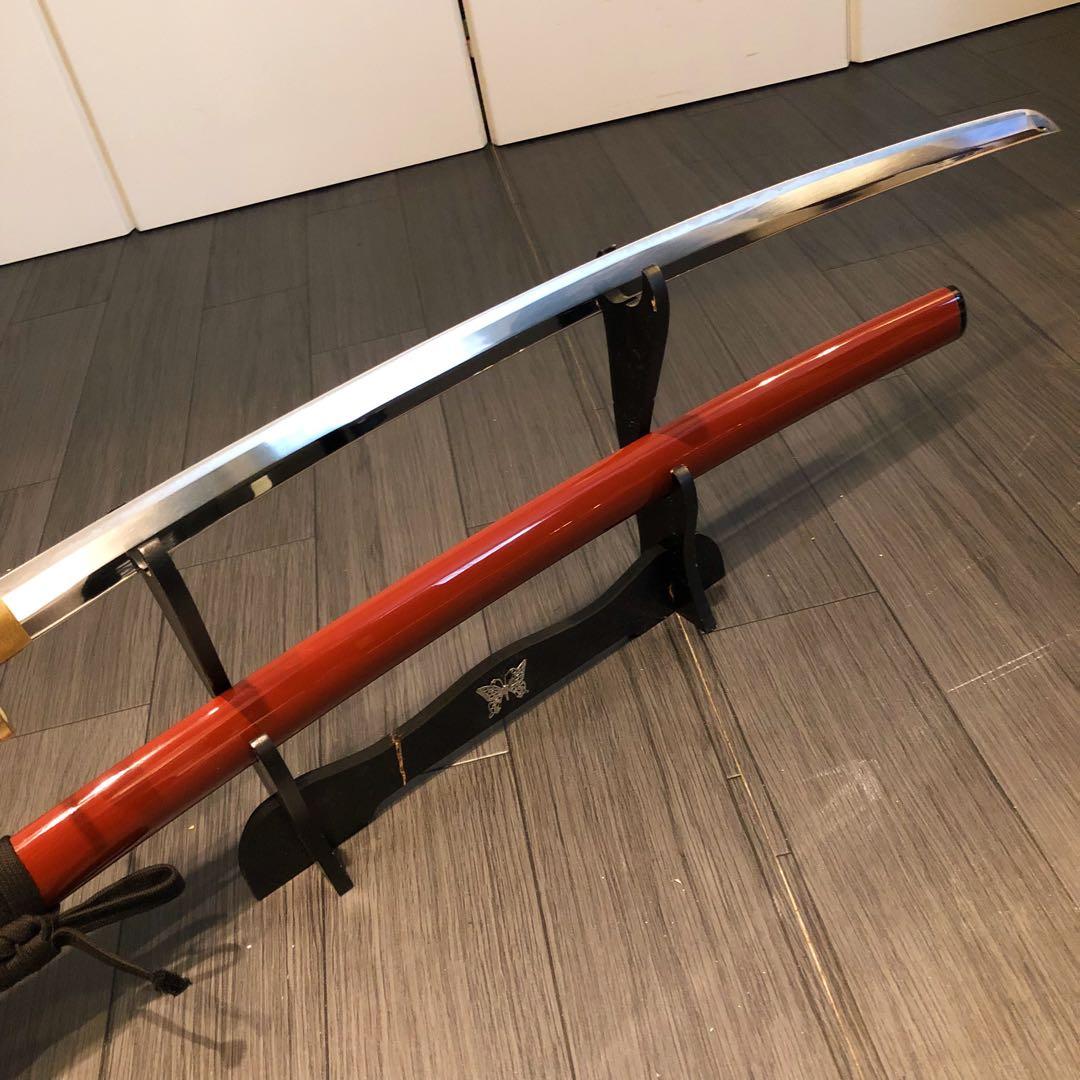 高級模造刀　居合刀　朱拵え　合金刀身