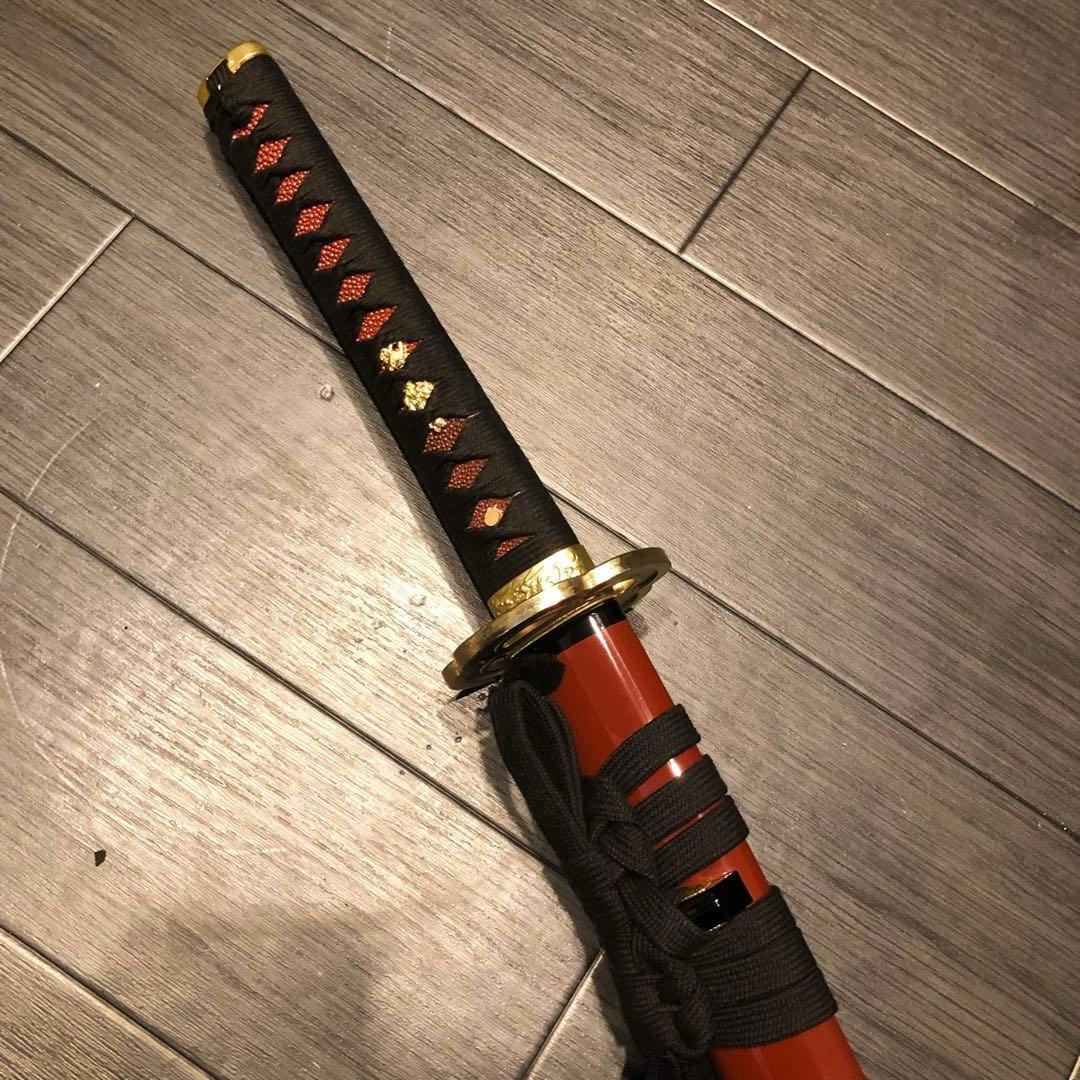 高級模造刀　居合刀　朱拵え　合金刀身