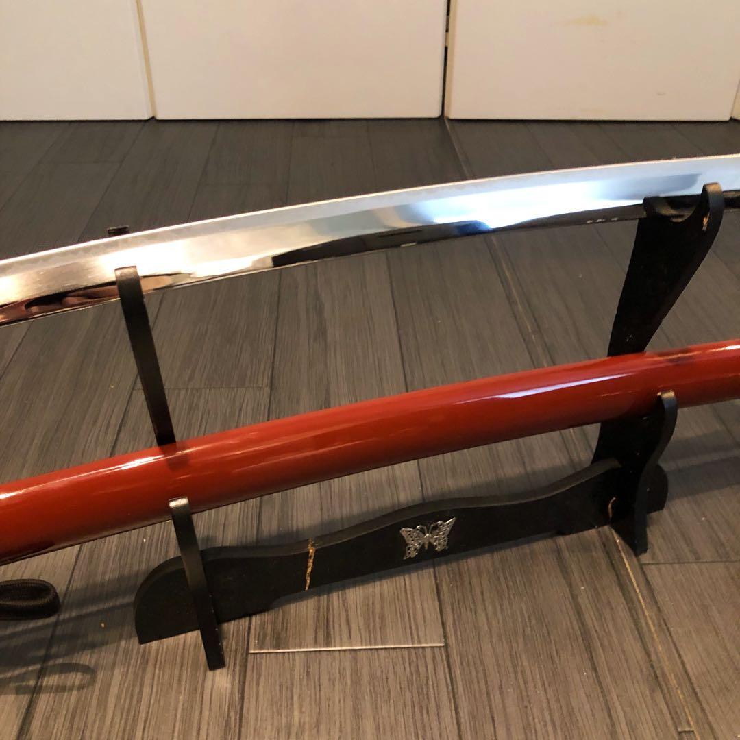 高級模造刀　居合刀　朱拵え　合金刀身