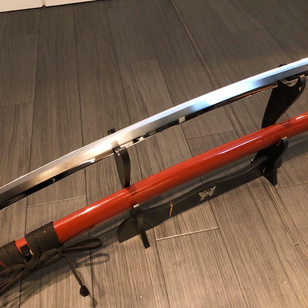 高級模造刀　居合刀　朱拵え　合金刀身