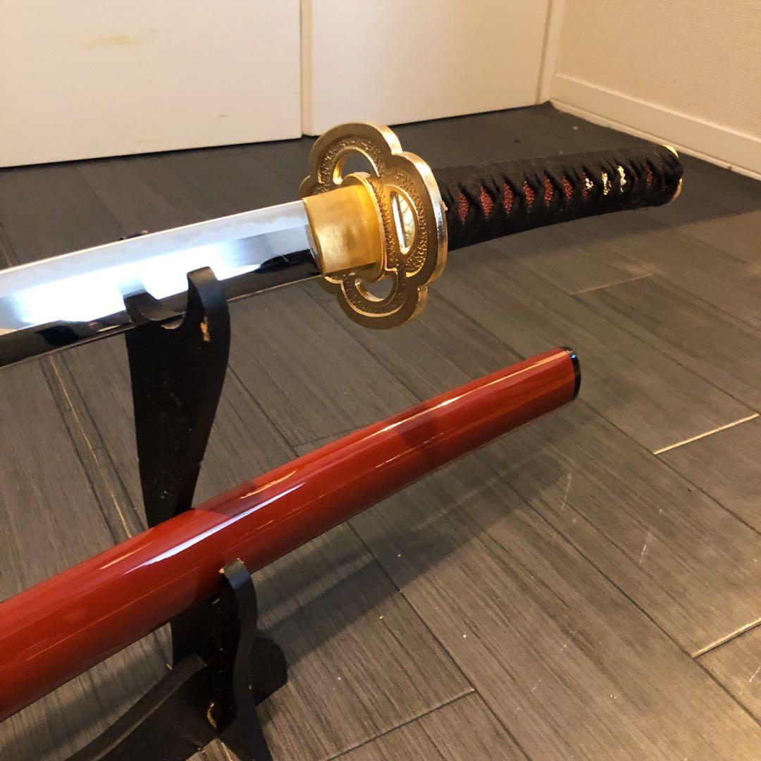 高級模造刀　居合刀　朱拵え　合金刀身