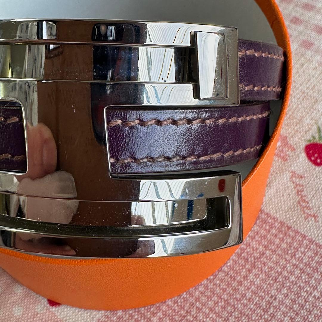 再お値下げ^ ^ 美品！！　エルメス　バングル　パープル　紫