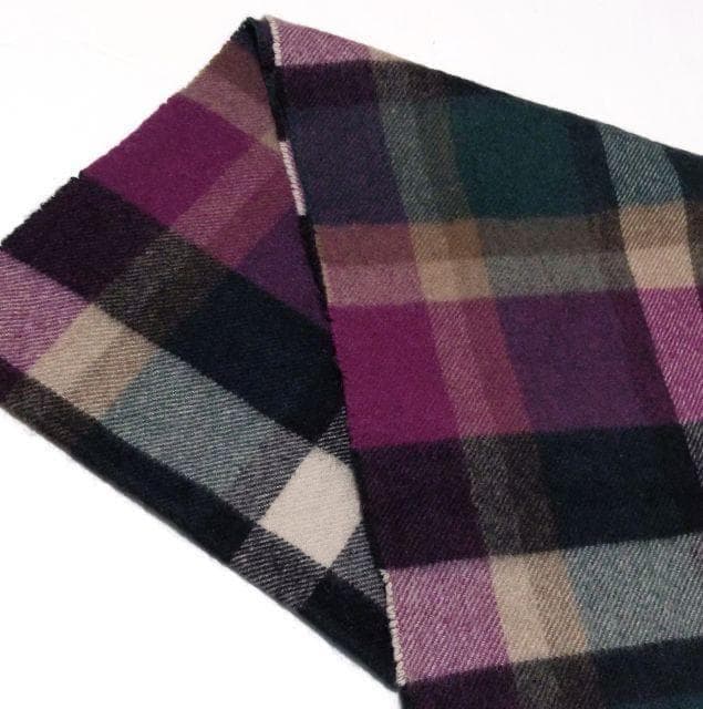 美品★ジョシュアエリス★カシミヤ マフラー チェック ボルドー グリーン