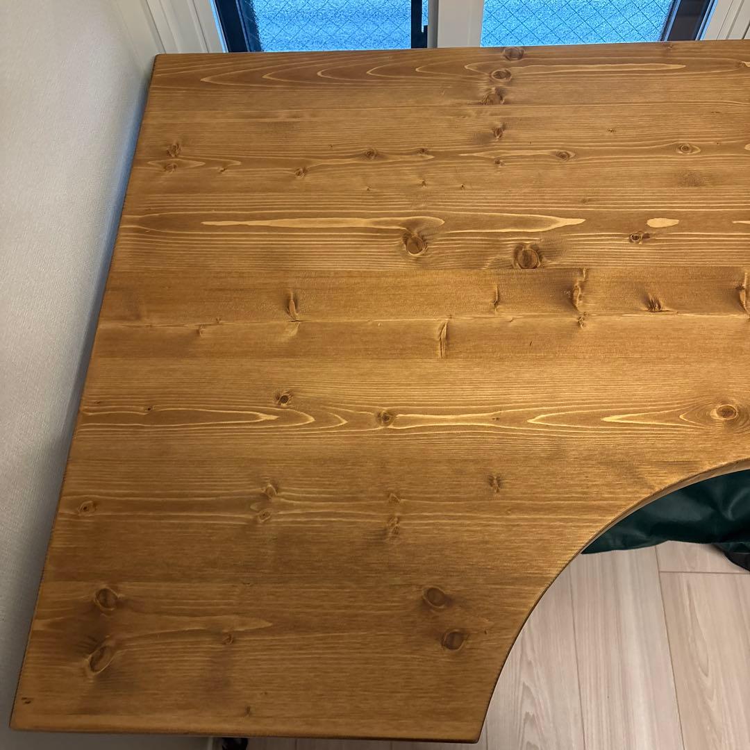 140cm L字デスク　天然木使用　インダストリアル調　ヴィンテージ