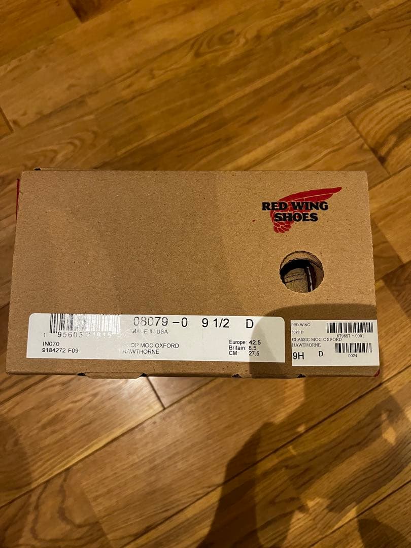 モックトゥ　オックスフォード　27.5㎝　レッドウイング　ラフアウト