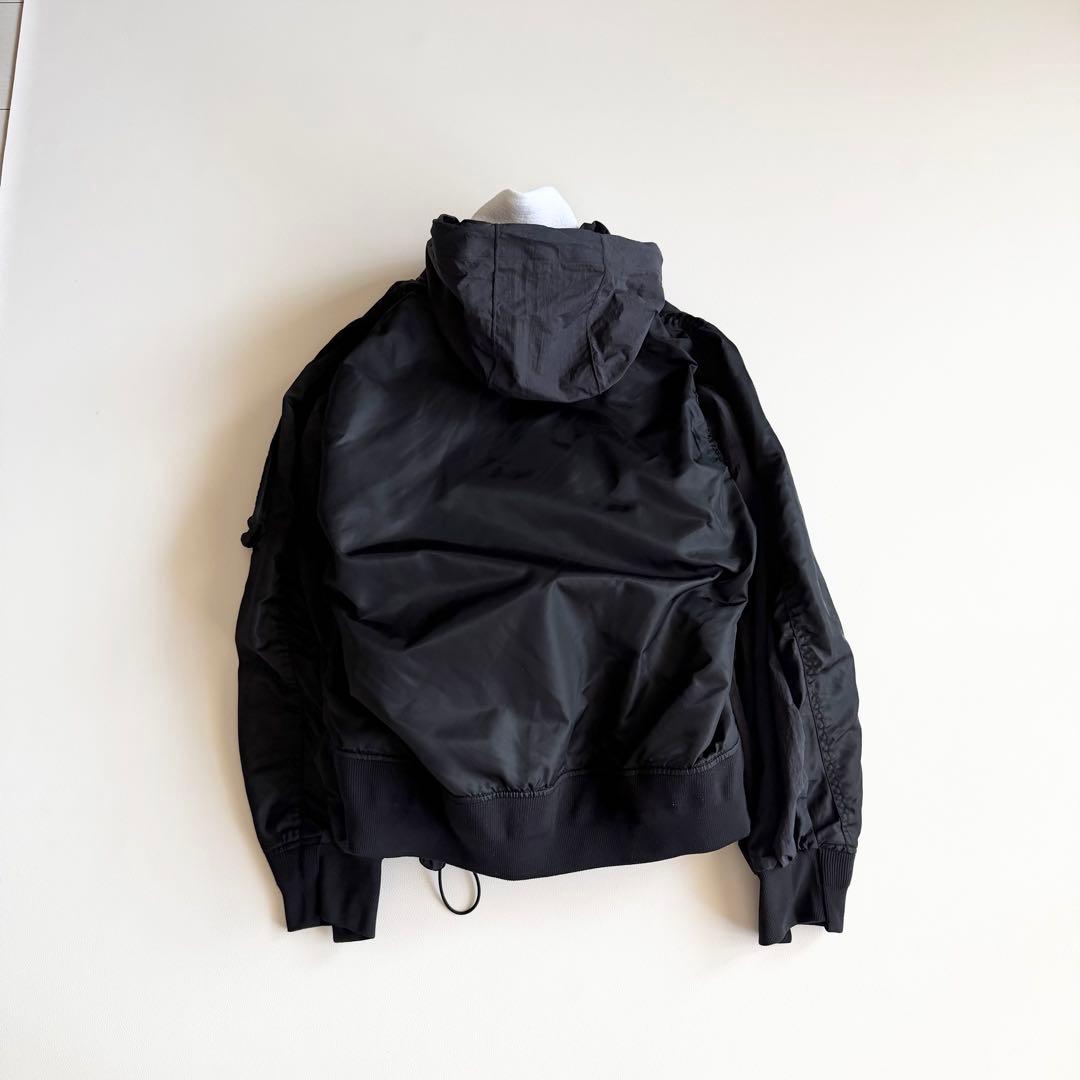 【ナイキ × サカイ】 ドッキング フーデッドブルゾン ジャケット XS 黒