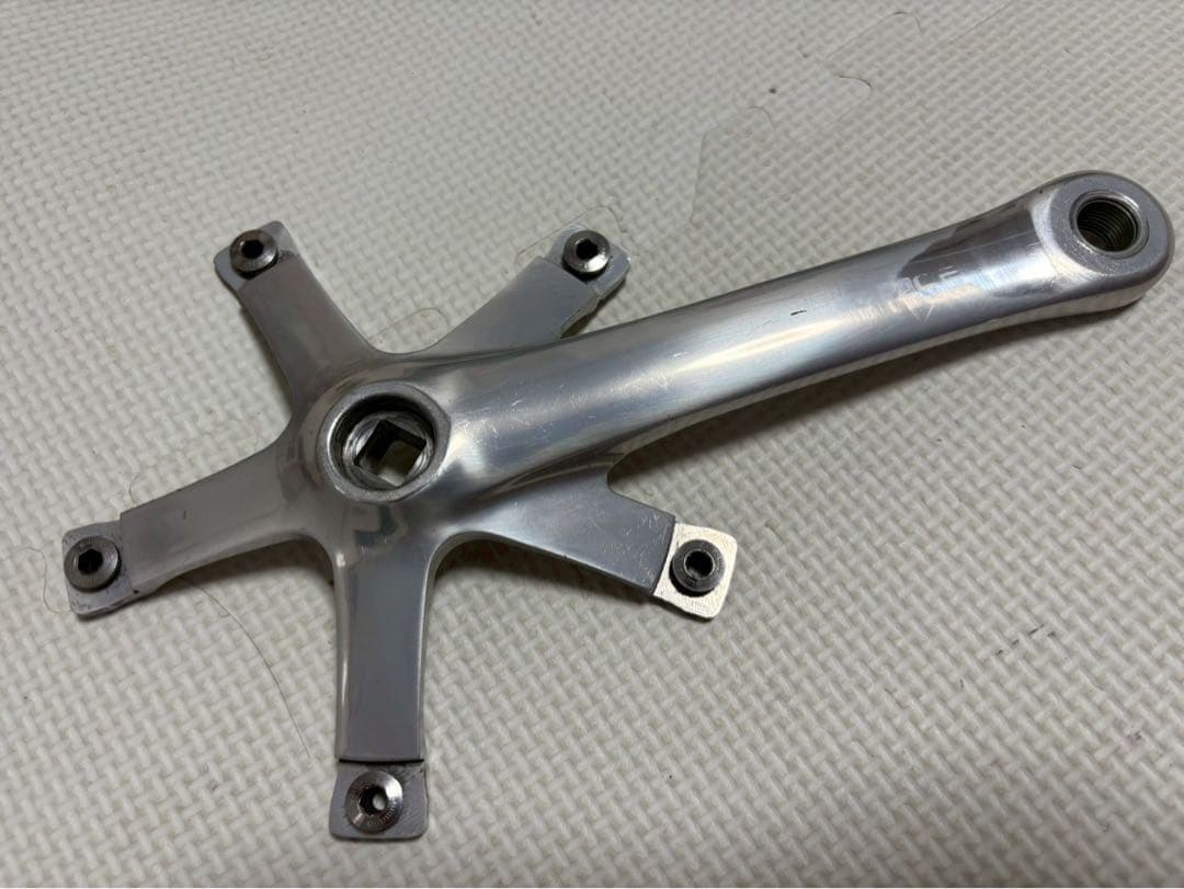 半*蔵様 SHIMANO クランクセット シルバー 170 NJS ボルト付 #