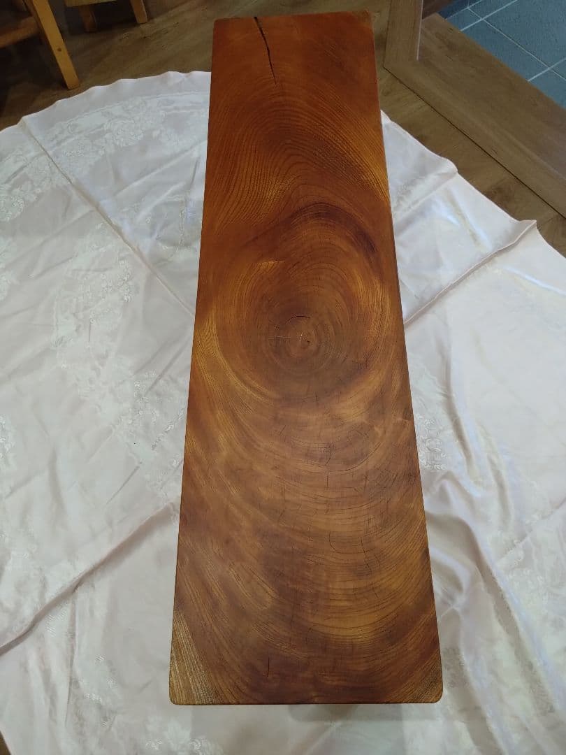 欅一枚板のベンチ75　Haru❕❕長寿のケヤキの杢目が綺麗に出ております。