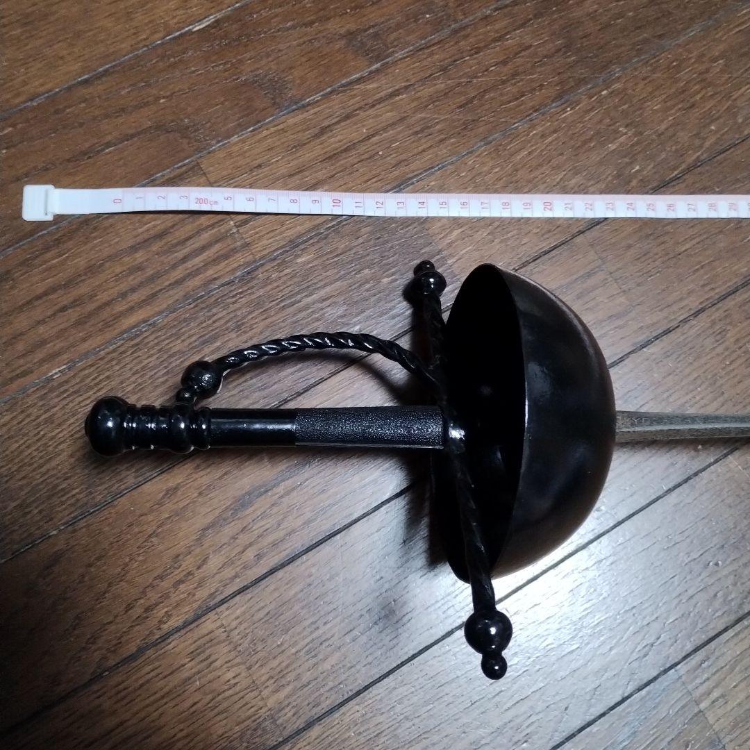 金属製　剣　フェンシング　コスプレ　アニメ　模造刀　　漆黒　ダーク　ソード