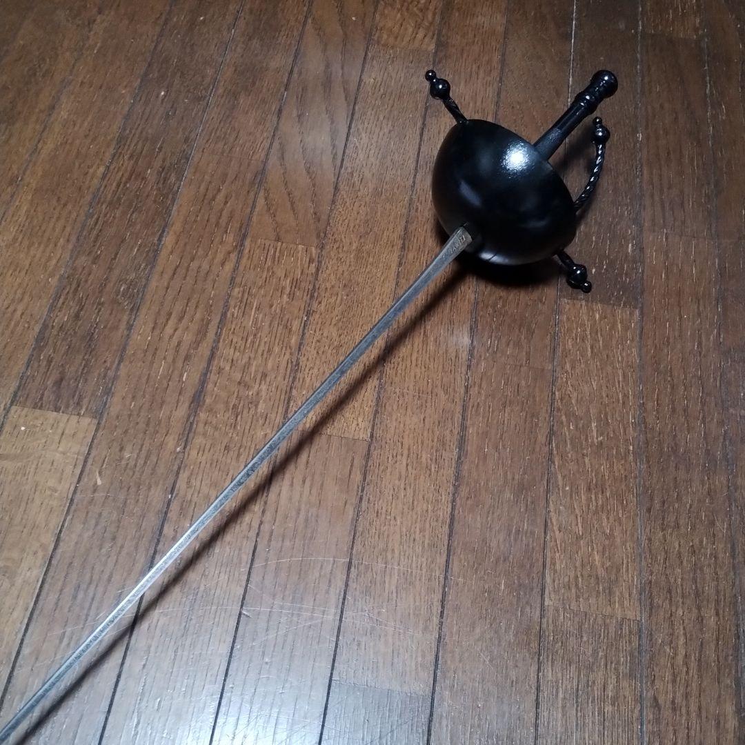 金属製　剣　フェンシング　コスプレ　アニメ　模造刀　　漆黒　ダーク　ソード