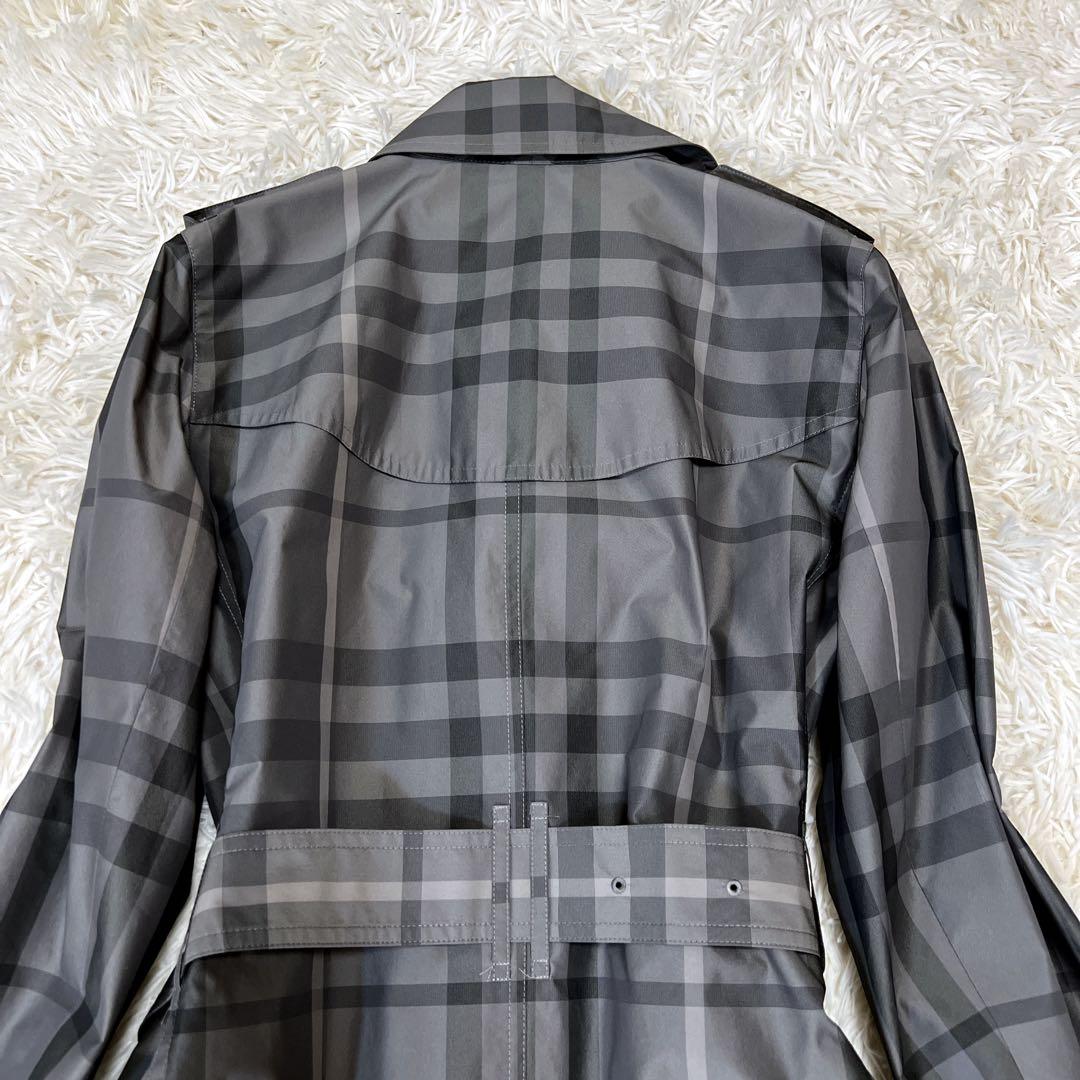 《未使用級✨極美品》バーバリーロンドン シャドウチェック グレー トレンチコート
