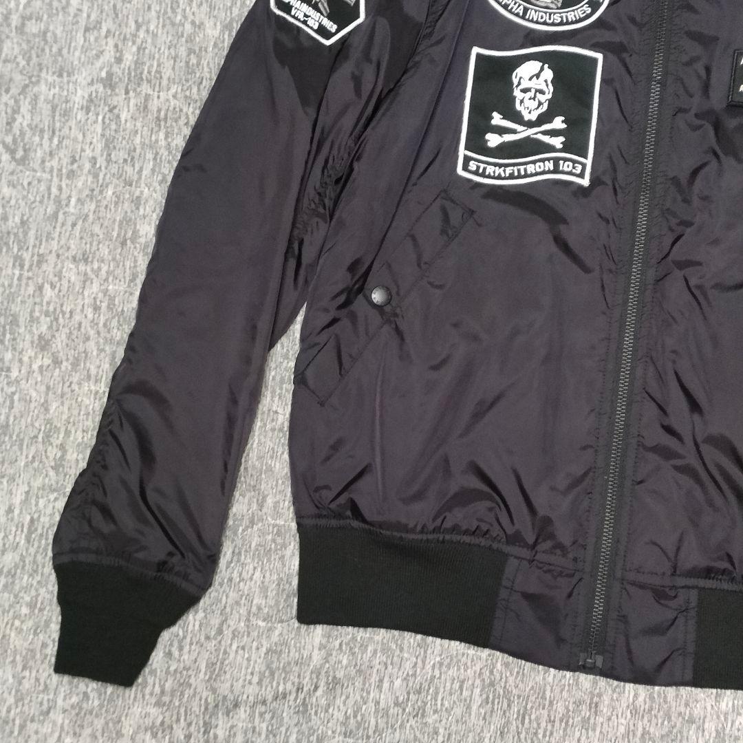 リボン付き ALPHA フライトジャケット MA-1 ワッペン多数 ミリタリー