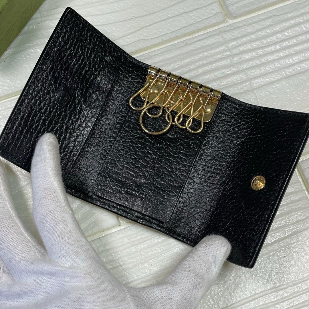 ✨極美品✨ GUCCI キーケース マーモント GGスプリーム 6連 黒 付属品