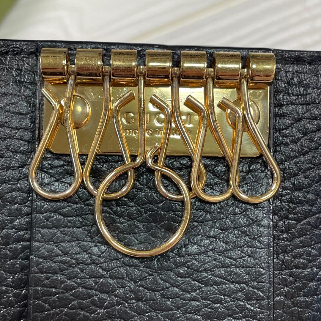✨極美品✨ GUCCI キーケース マーモント GGスプリーム 6連 黒 付属品