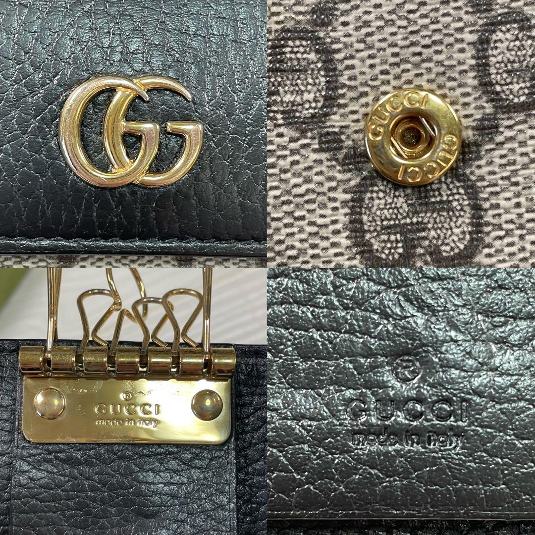 ✨極美品✨ GUCCI キーケース マーモント GGスプリーム 6連 黒 付属品