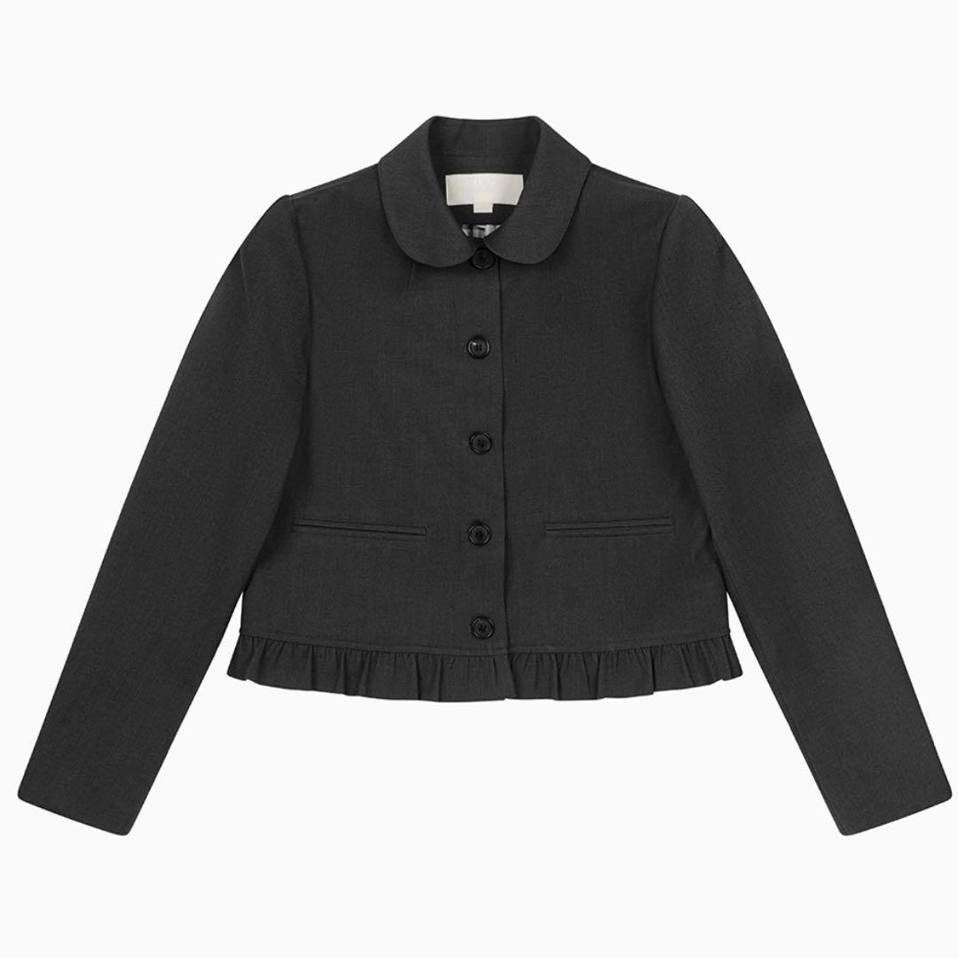 OHESHIO オヘシオ　round frill jacket チャコール