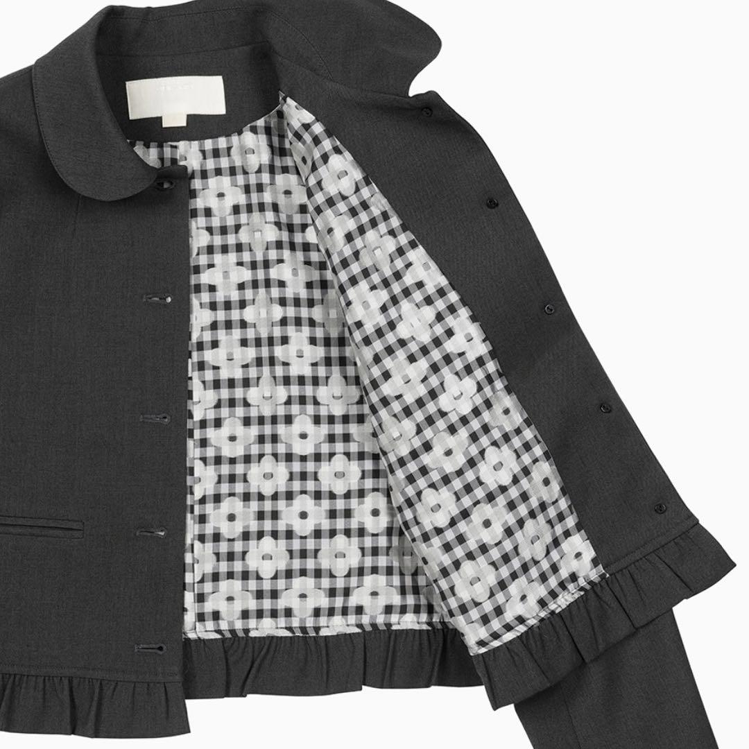 OHESHIO オヘシオ　round frill jacket チャコール