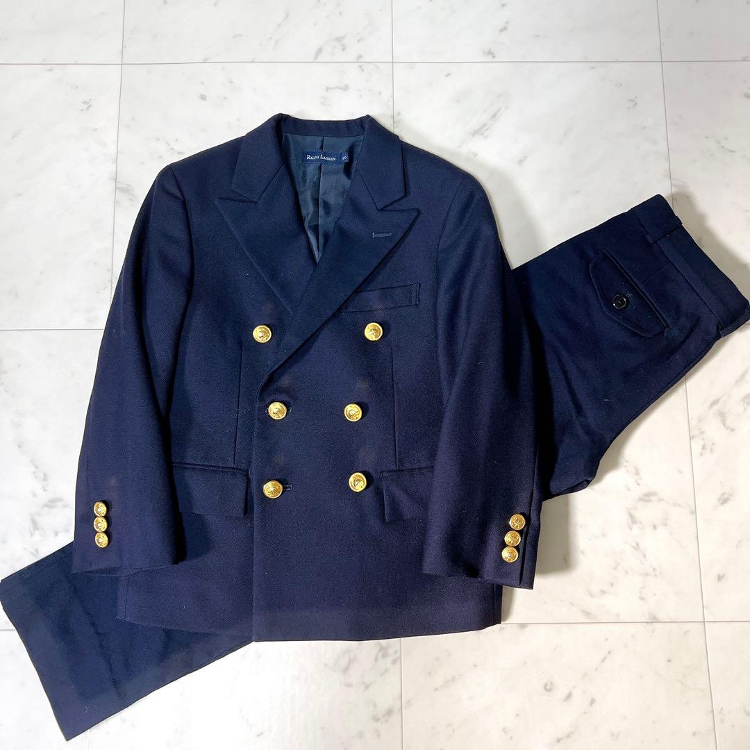 ラルフローレン キッズフォーマル セットアップ ダブル 紺ブレ 金ボタン 120