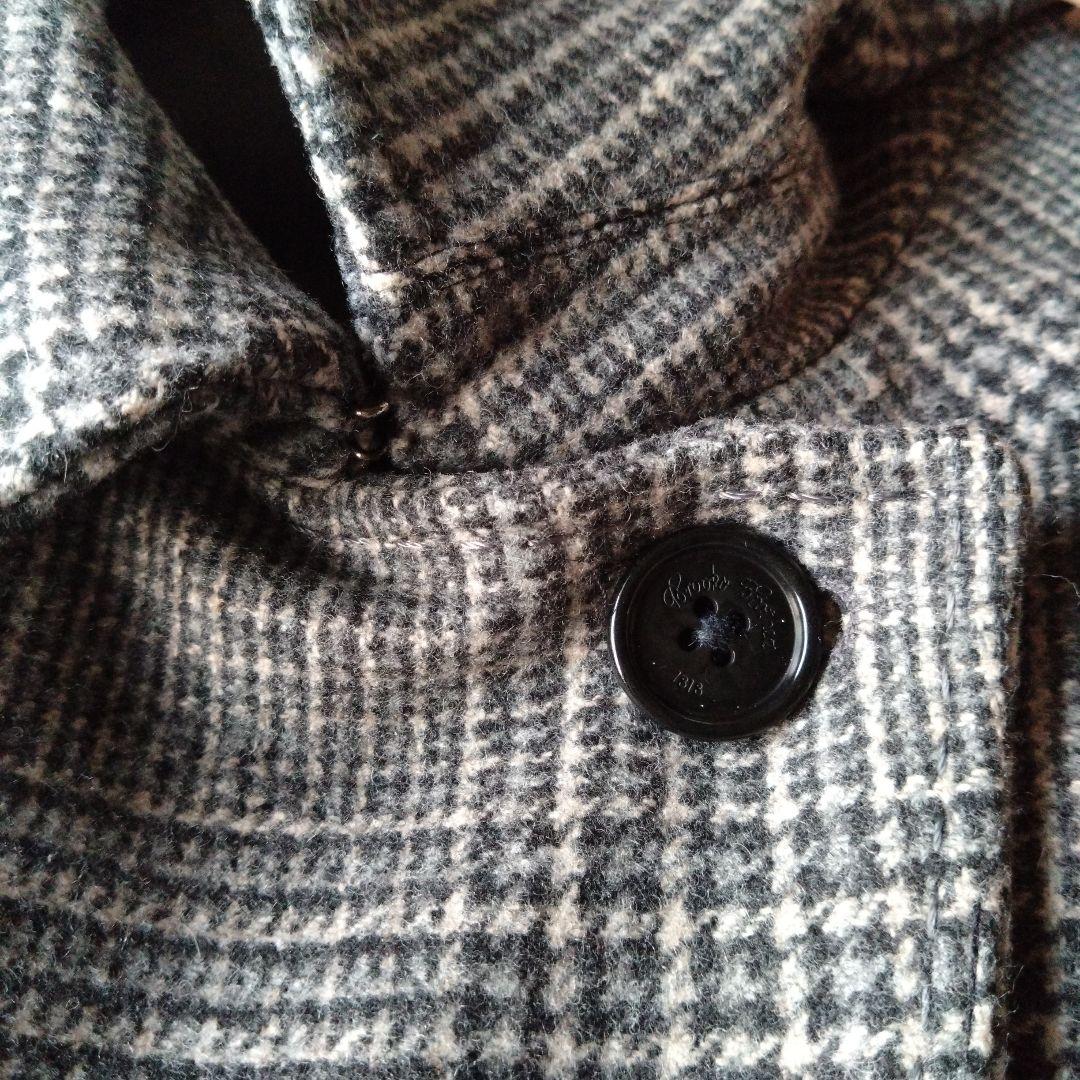 ブルックスブラザーズ ロロピアーナ ロングコート グレンチェック ウール グレー