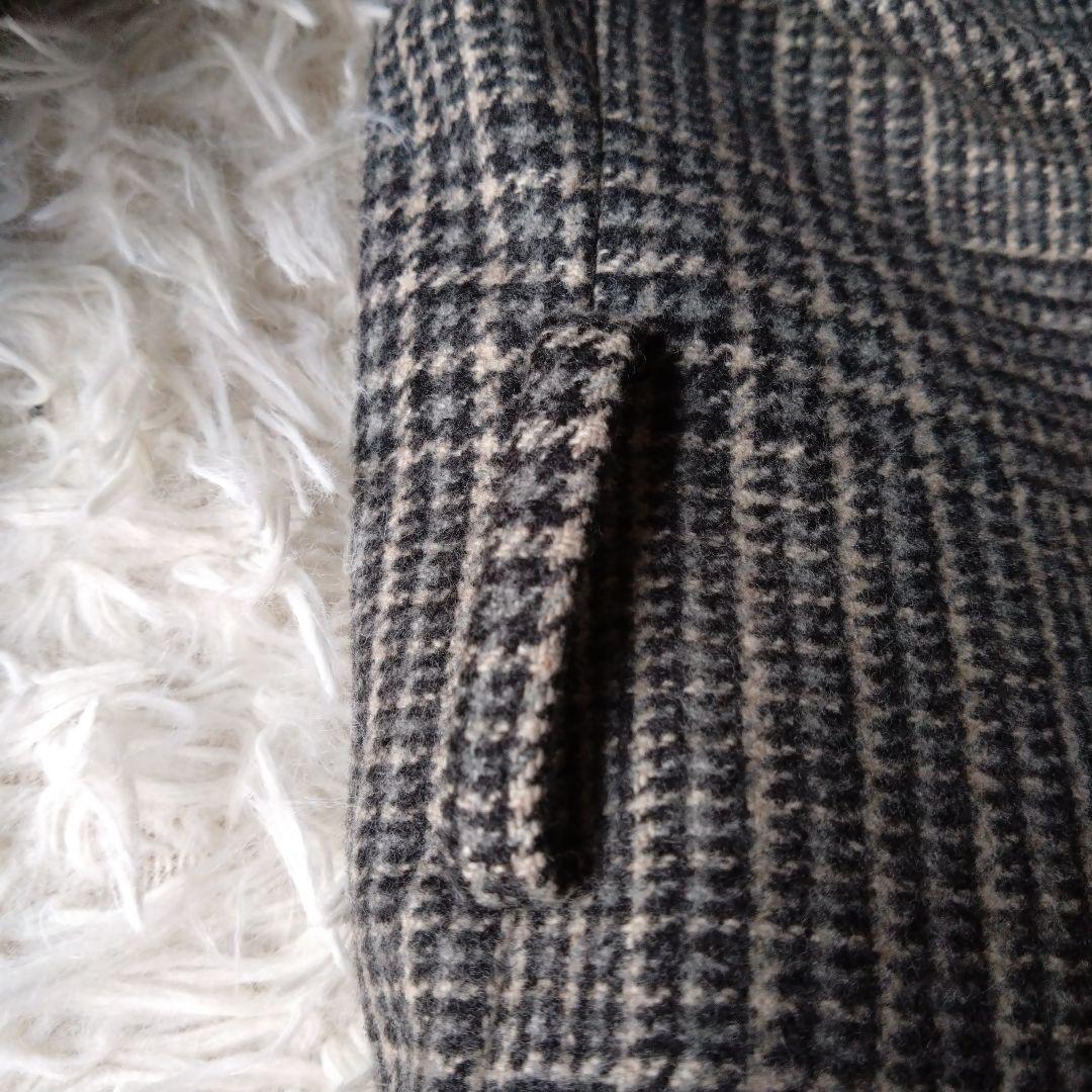 ブルックスブラザーズ ロロピアーナ ロングコート グレンチェック ウール グレー