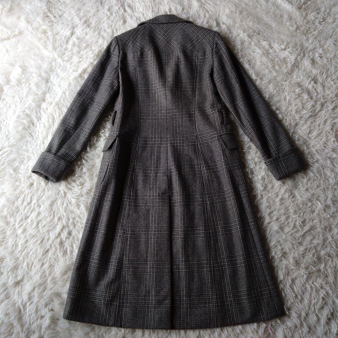 ブルックスブラザーズ ロロピアーナ ロングコート グレンチェック ウール グレー