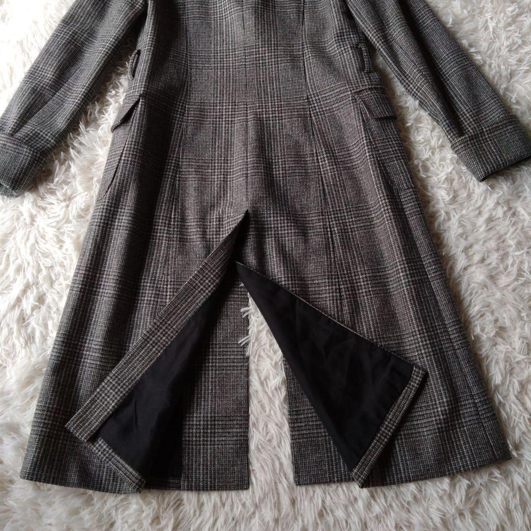 ブルックスブラザーズ ロロピアーナ ロングコート グレンチェック ウール グレー