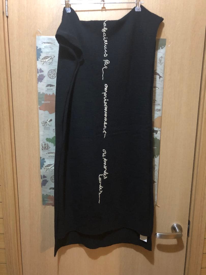 ヨウジヤマモト　プールオム　英字刺繍　ウールマフラー　石ノ森章太郎期