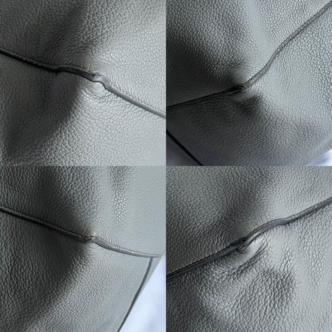 ✨極美品✨　CELINE バーティカルカバ　トートバッグ　レザー　グレー
