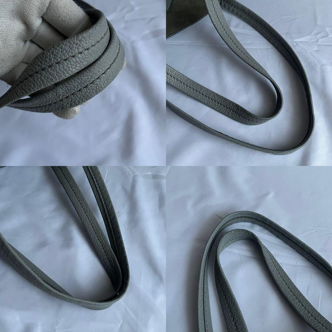 ✨極美品✨　CELINE バーティカルカバ　トートバッグ　レザー　グレー