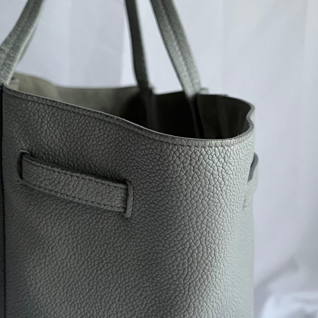 ✨極美品✨　CELINE バーティカルカバ　トートバッグ　レザー　グレー
