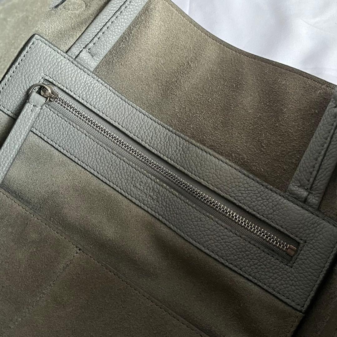 ✨極美品✨　CELINE バーティカルカバ　トートバッグ　レザー　グレー