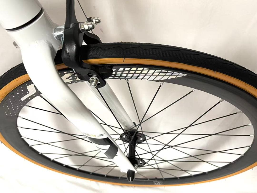 新品・未使用JIXFピストバイクFIXED GEARホワイトフロントブレーキ付