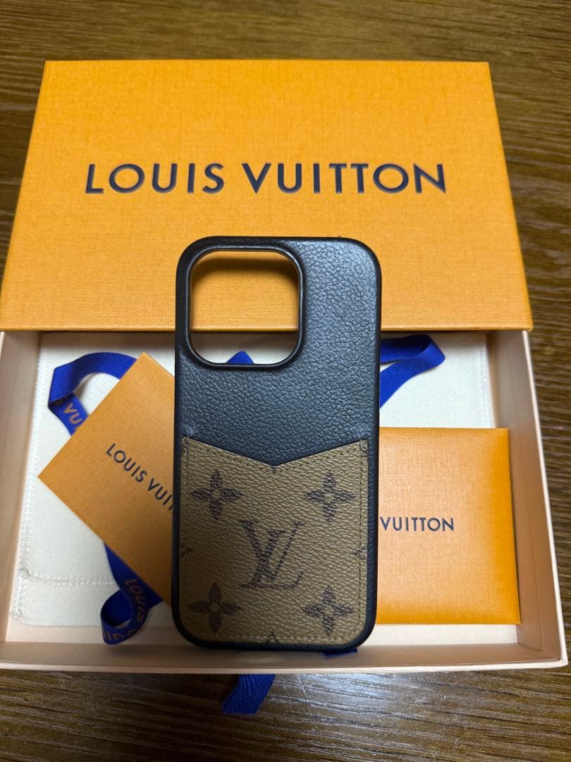 LOUIS VUITTON レザー iPhone15proケース モノグラム