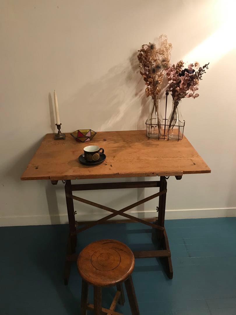 アメリカヴィンテージ木製ドラフティングテーブル　アンティーク製図台