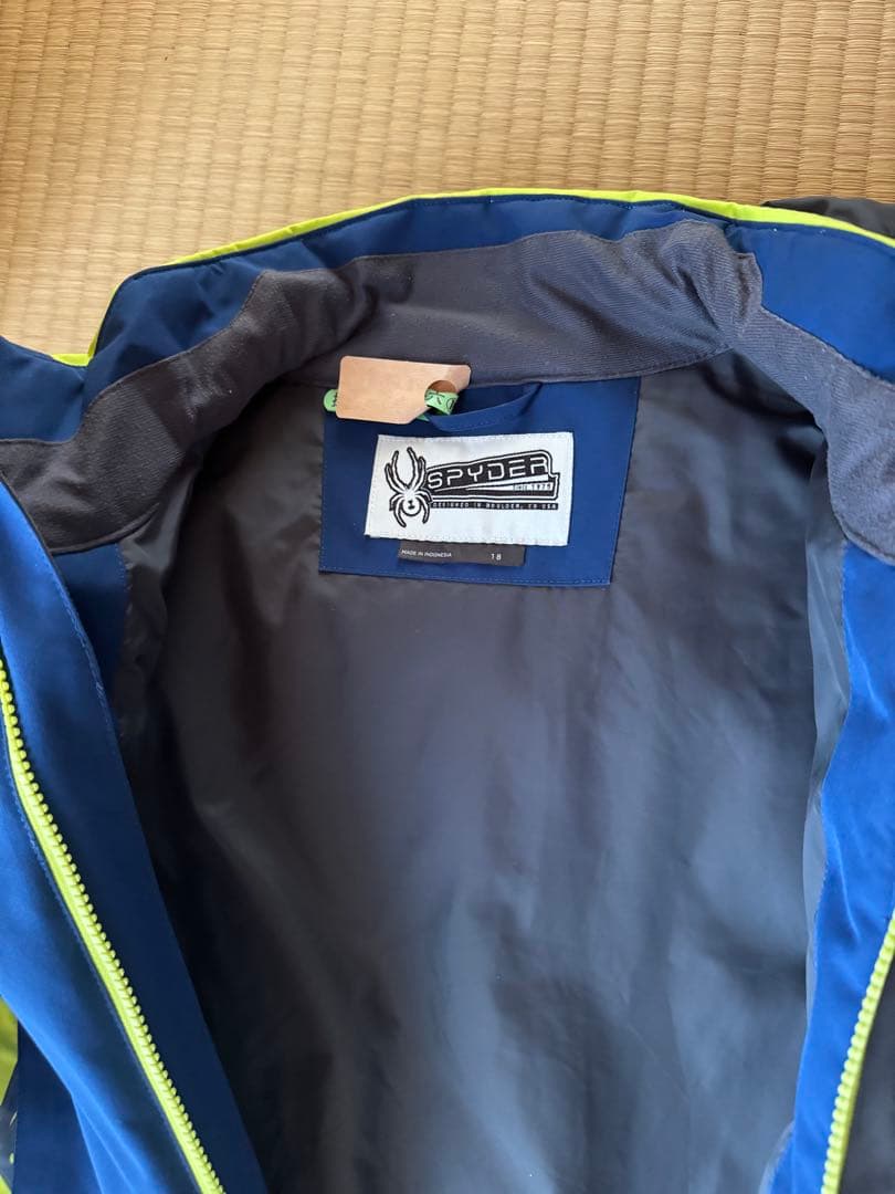 SPYDER 子ども用スキーウェア ネイビー/ライムグリーン