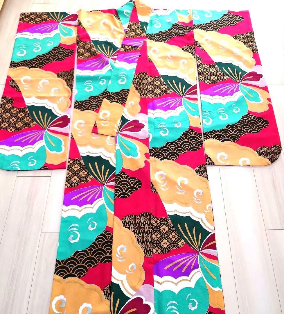 110-4ふりそでMOOE蝶に古典柄振袖