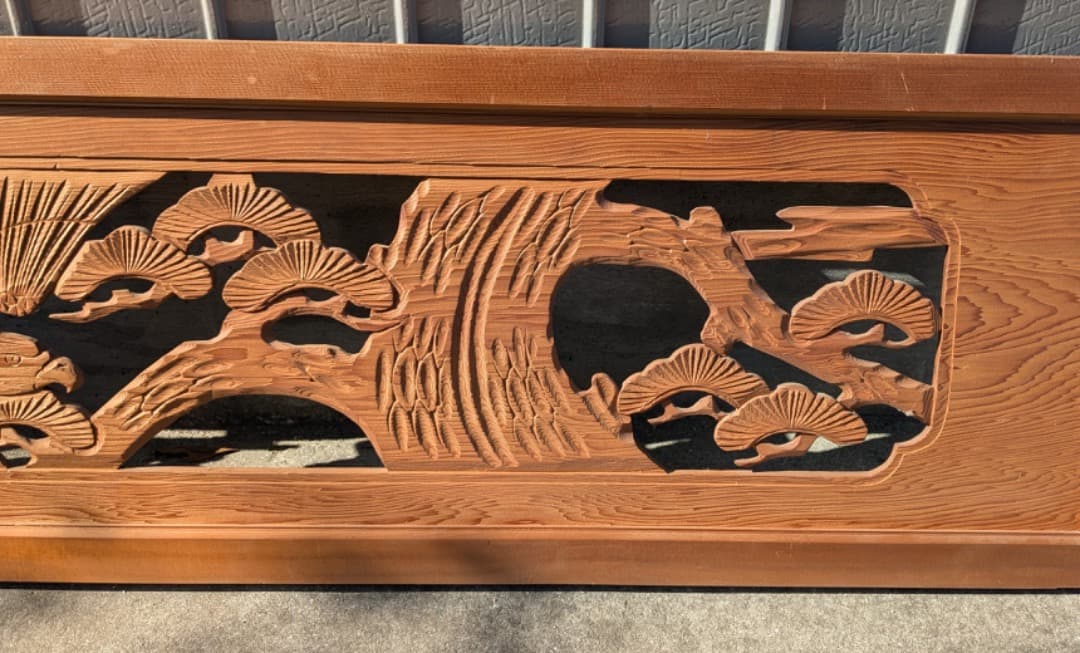 欄間　2枚セット　木製彫刻装飾