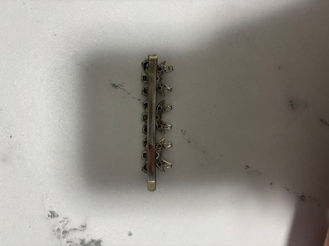 MIUMIU リボン　ヘアピン　ラインストーン