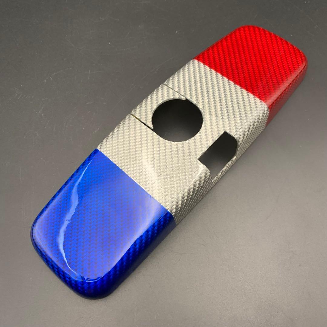 ルノー　カングー　ルームミラー用カバー　シルバーカーボン×キャンディトリコロール