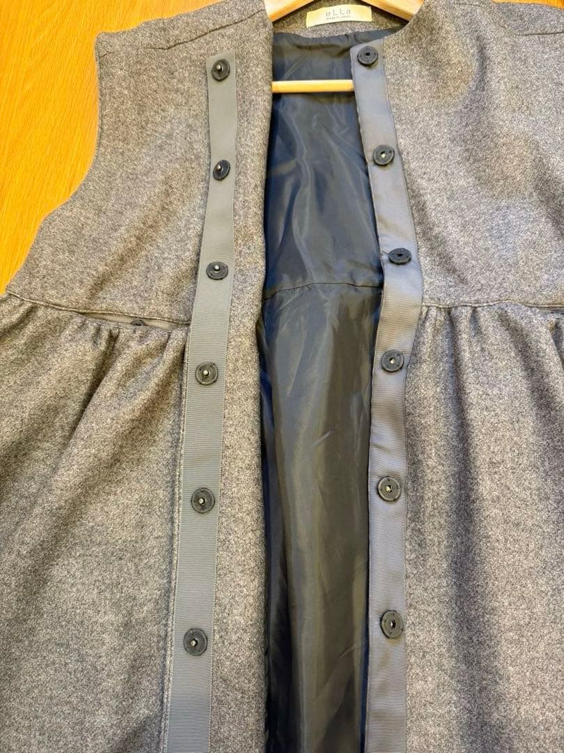 【お値下げしました】ella マシュマロウールタッチジレ　グレー