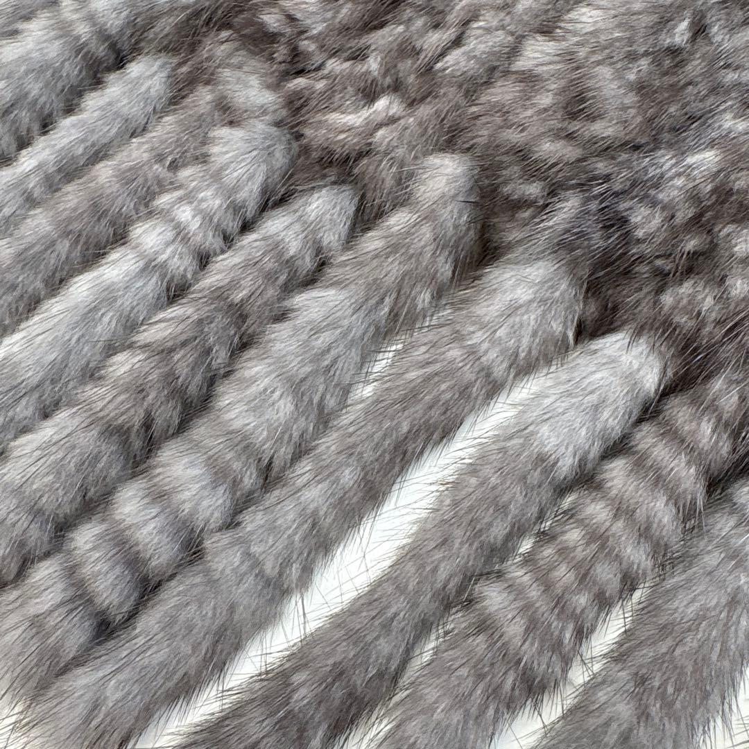 新品　ミンクファー　ミンクマフラー　ストール　ショール　マフラー　ミンク　グレー