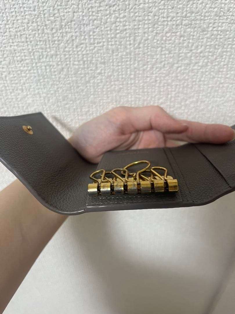 Saint Laurent グレー レザー キーケース